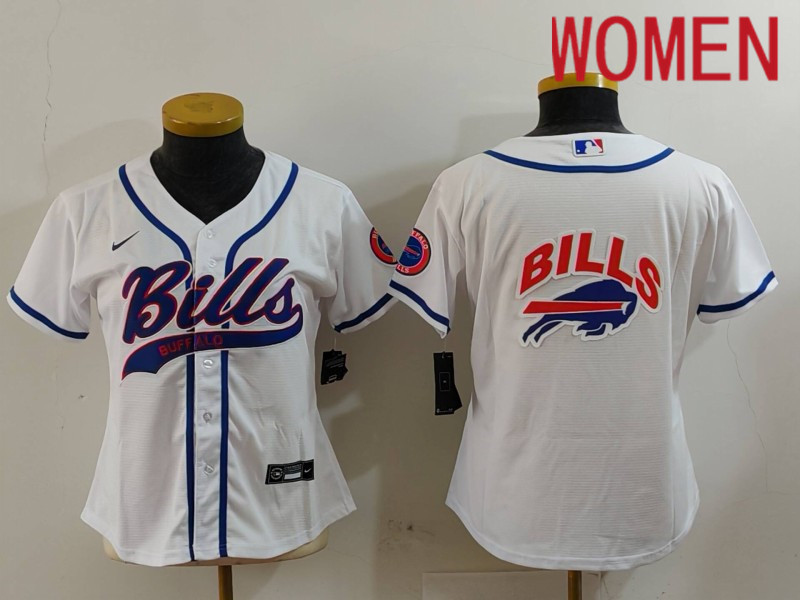Women Buffalo Bills Blank White Joint Name 2024 Nike Limited NFL Jersey style 9122